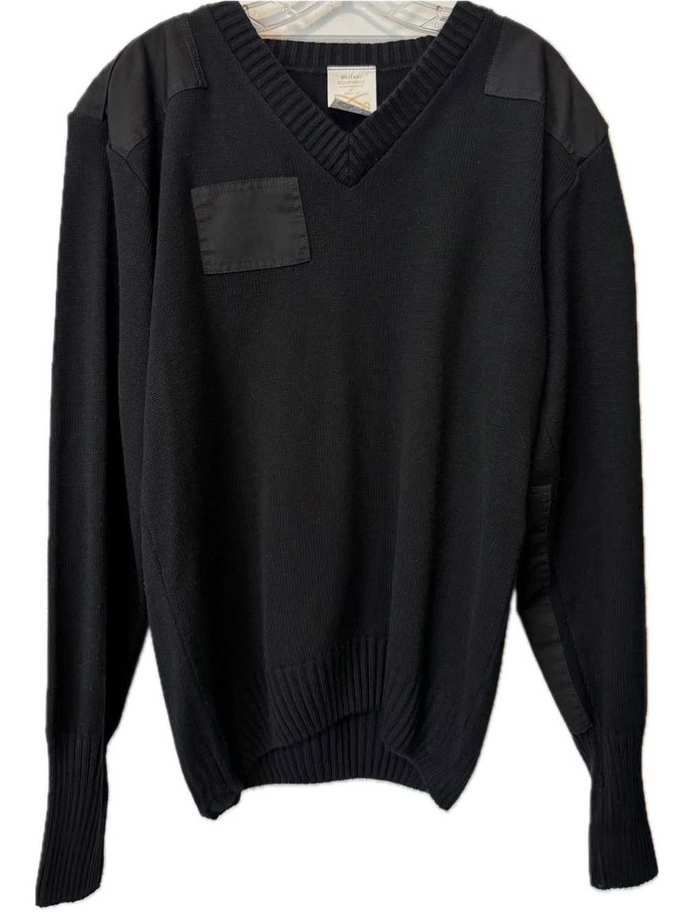 Military Equipment Corp. of America Black Commando Sweater LG V-Neck Tactical